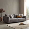 Sofa Set Fabric Upholstery 220x90x85 cm - Dark Gray - Modern Design