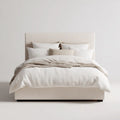 Double Bed Fabric Upholstered 200x150x100 cm - Beige - Modern Design