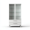 Display Cabinet Glass Doors with Drawers - 120x45x200 cm - White - Modern Style