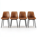 Dining Chairs Set of 4 - Faux Leather 45x55x85 cm - Brown - Modern Style
