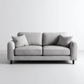 Modern Sofa Set Fabric Upholstery 180x90x85 cm - Light Grey