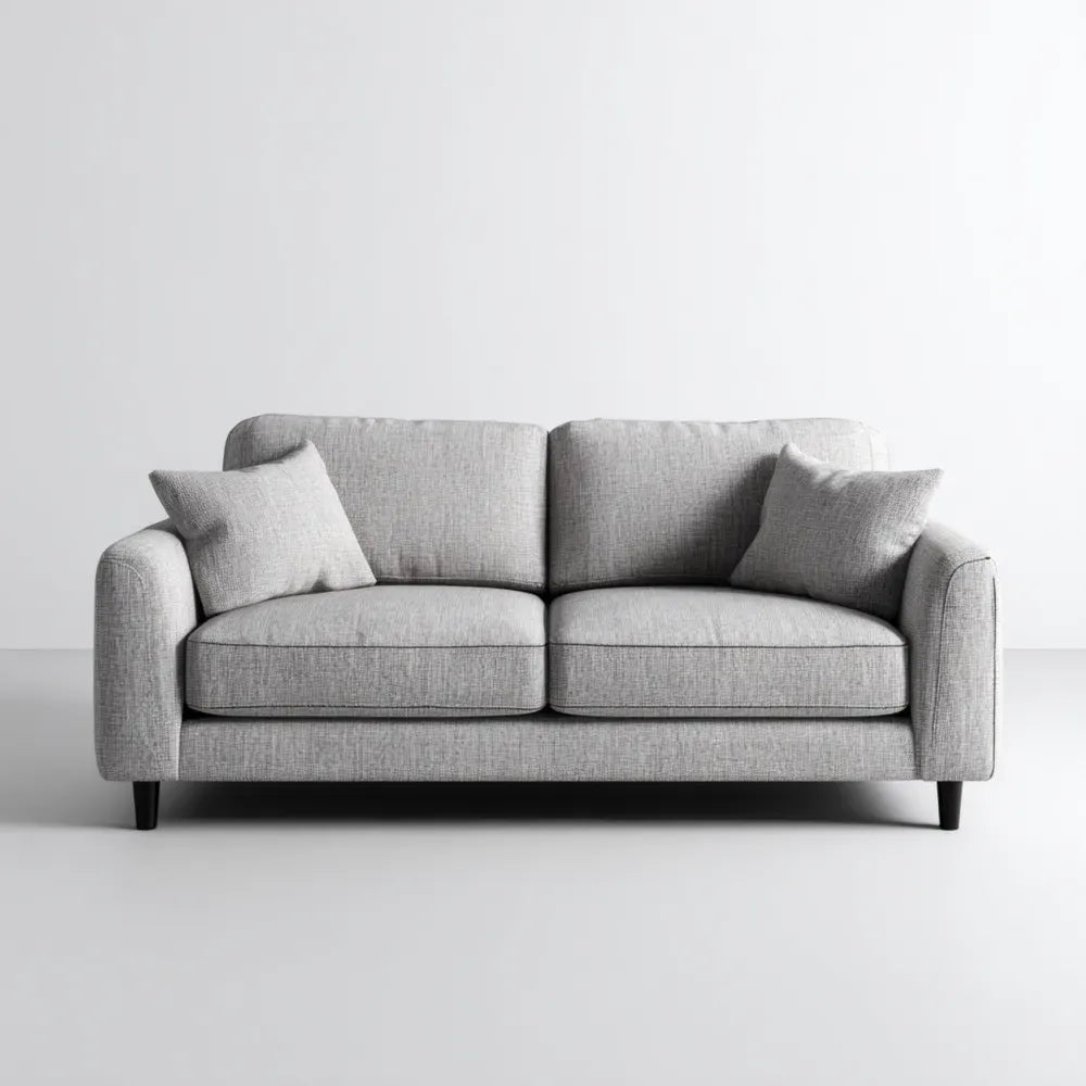 Modern Sofa Set Fabric Upholstery 180x90x85 cm - Light Grey