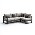 Patio Sofa Set Fabric Upholstery Modern Design 220x85x75 cm - Beige