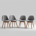 Dining Chairs Set of 4 Fabric Upholstered 59x49x82 cm - Gray - Modern Design