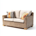 Outdoor Patio Sofa Set Woven Rattan 150x80x85 cm - Beige - Contemporary Style
