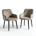 Dining Chairs Quilted Fabric Upholstery 60x60x85 cm - Beige - Modern Design