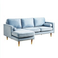 Modern Design Sofa Set Fabric Upholstery 260x160x85 cm - Light Blue
