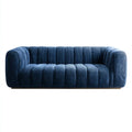 Corduroy Upholstered Sofa 220x95x70 cm - Navy Blue - Contemporary Design