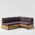 Corner Patio Sofa Set Wood Frame 240x180x80 cm - Dark Gray - Modern Design