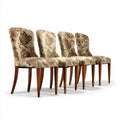 Dining Chairs Set of 4 Upholstered Fabric 45x55x90 cm - Beige Floral Pattern - Classic Style