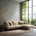 Sectional Sofa Set Fabric Upholstery 280x145x85 cm - Beige - Contemporary Design