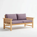 Modern Patio Sofa 130x75x85 cm Wooden Frame with Cushions - Lavender