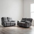 Recliner Sofa Set Fabric Upholstery 2-Piece 140x90x100 cm, 190x90x100 cm - Light Grey - Modern Design
